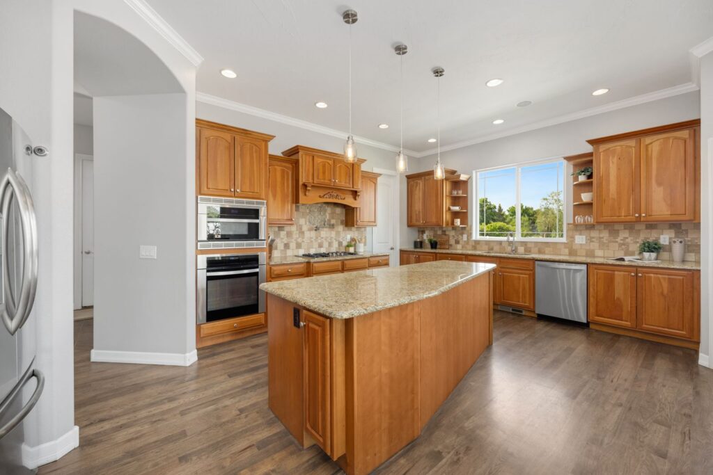 custom wood kitchen cabinet design with island Kitsap County WA