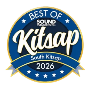 Best of South Kitsap 2026 winner badge - Best Architect Jay Volz and Best Interior Designer Michele Doyle, Bluefoot Architecture & Design